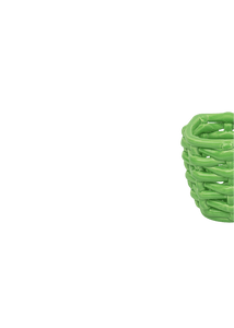 Small Apple Green Basketweave Planter