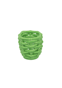 Small Apple Green Basketweave Planter