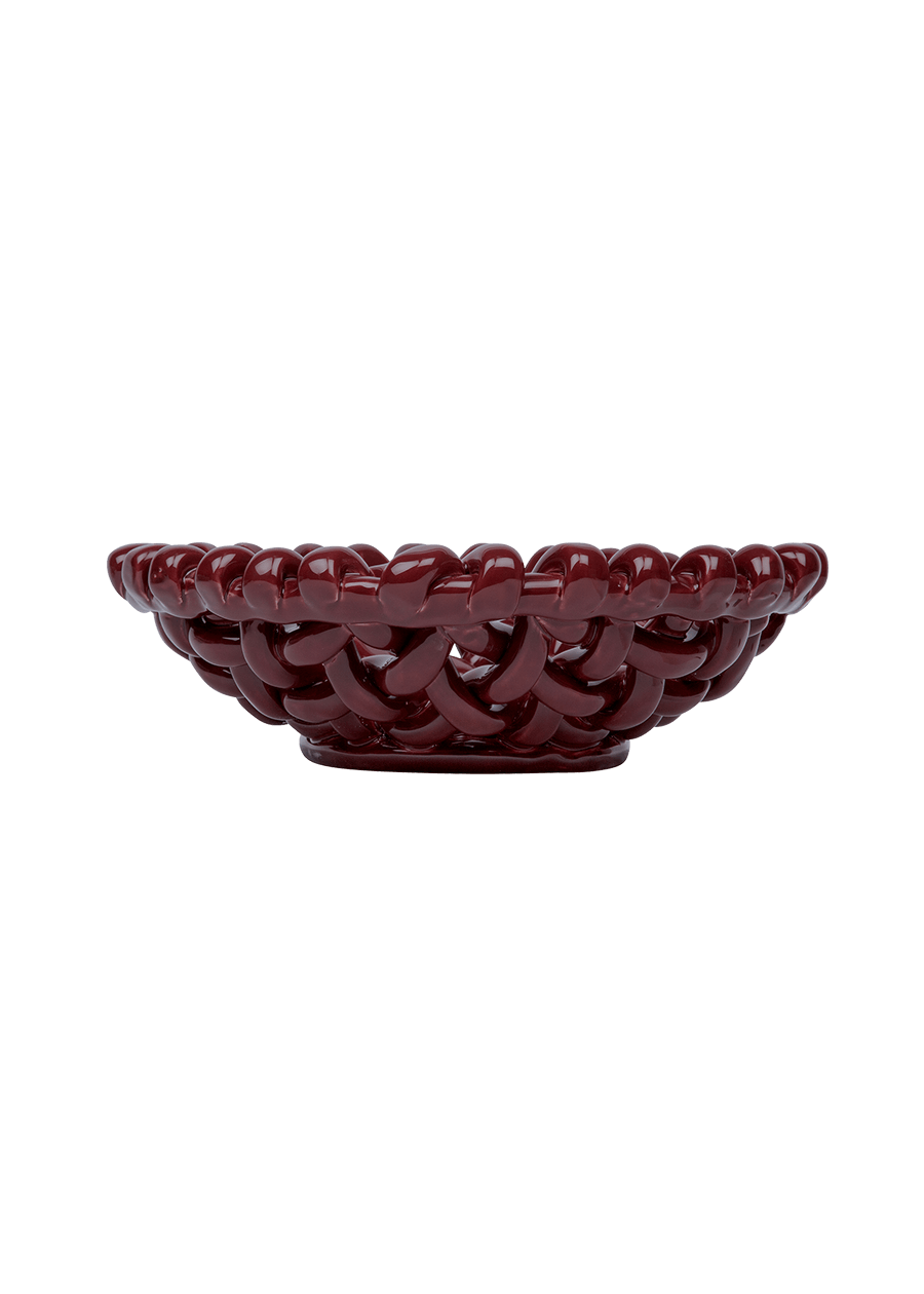 Burgundy Basketweave Bowl