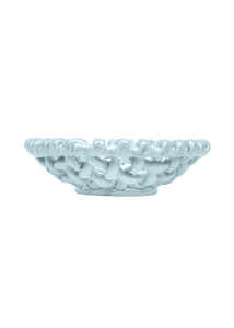 Sky Blue Basketweave Bowl