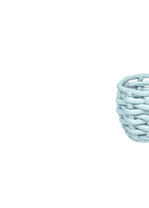 Small Sky Blue Basketweave Planter