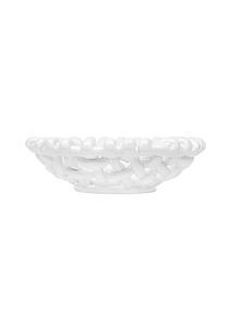 White Basketweave Bowl