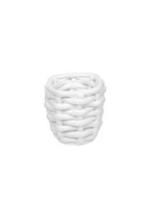 Late Afternoon Small White Basketweave Planter
