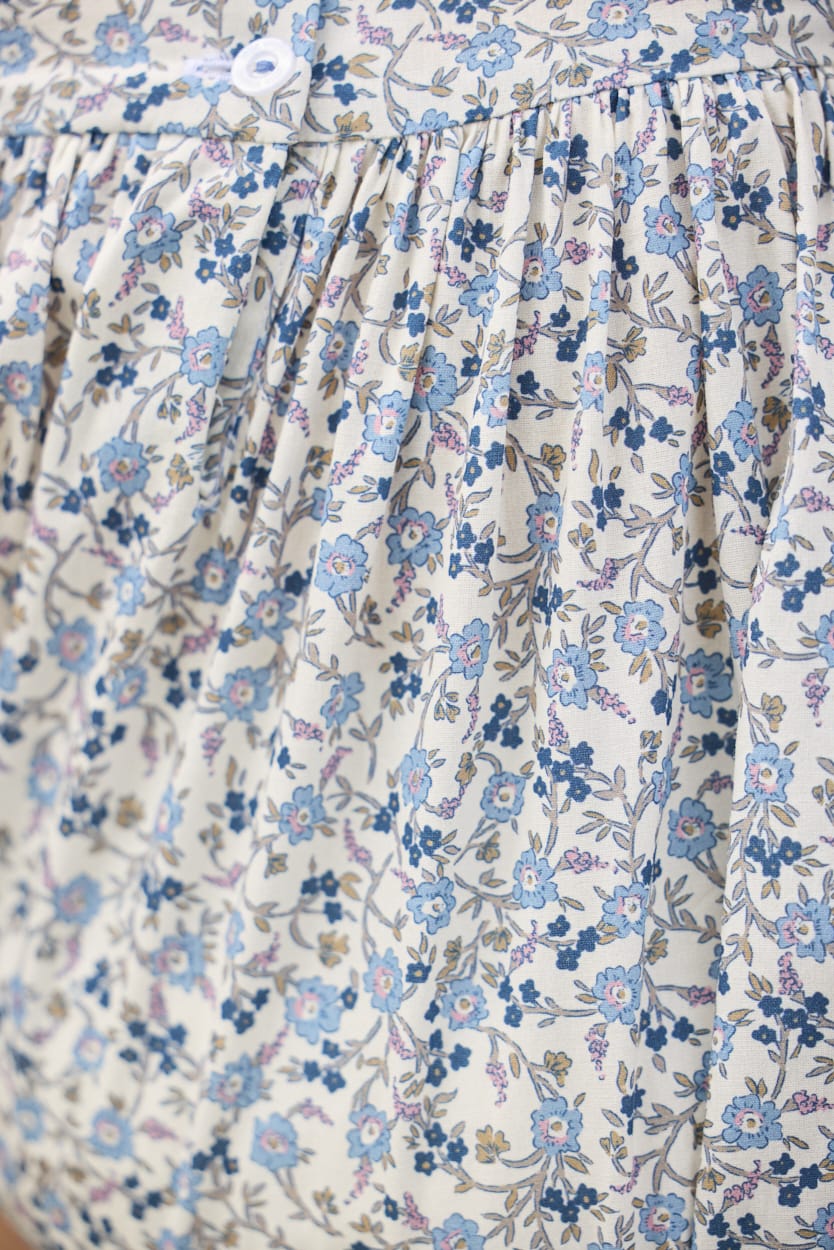 Smocked Bridget Bubble in Wisteria Floral