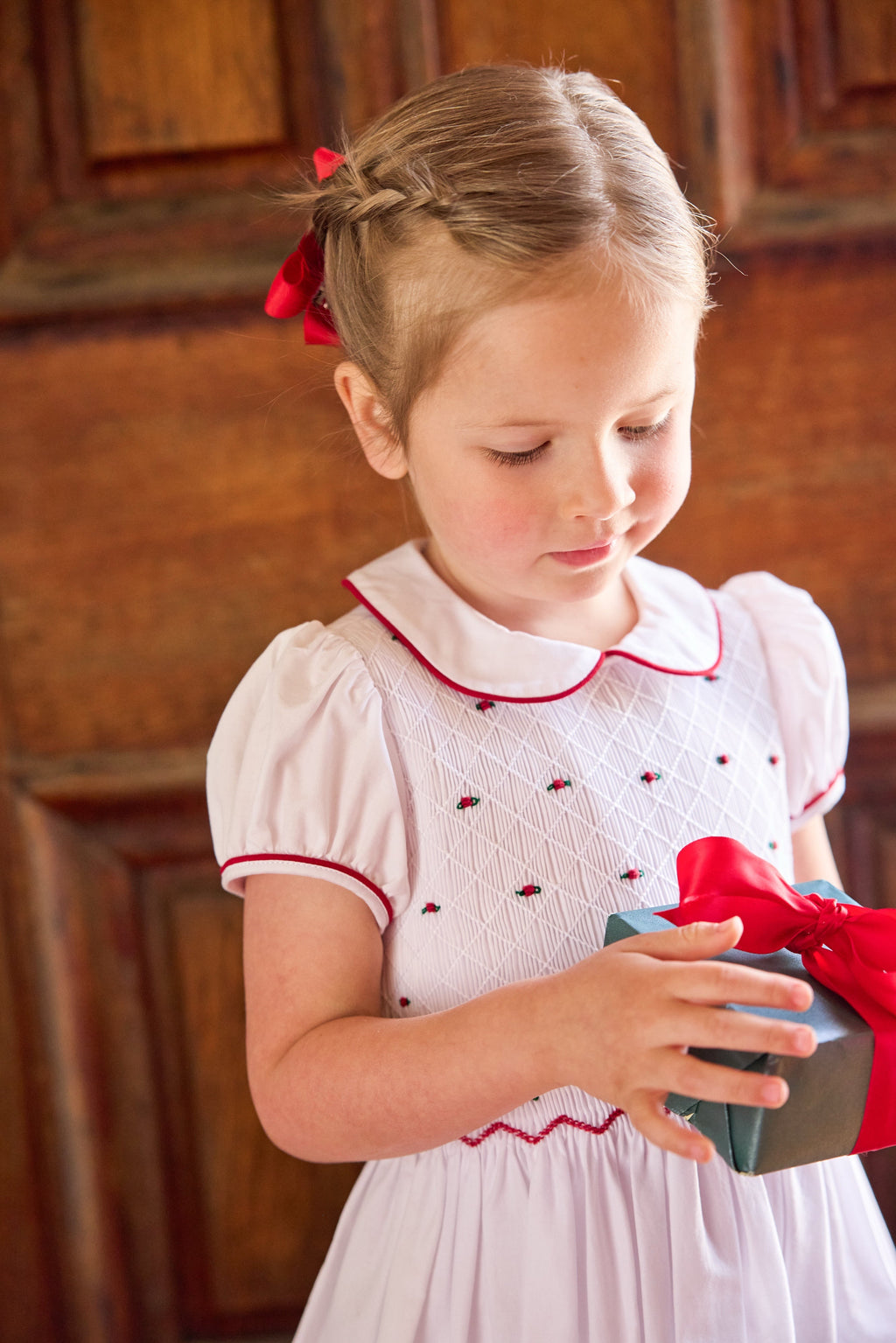 Smocked Claiborne Dress in Holly