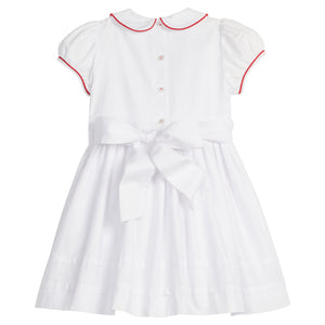 little english classic children's clothing white dress with bow in back for girls holiday 