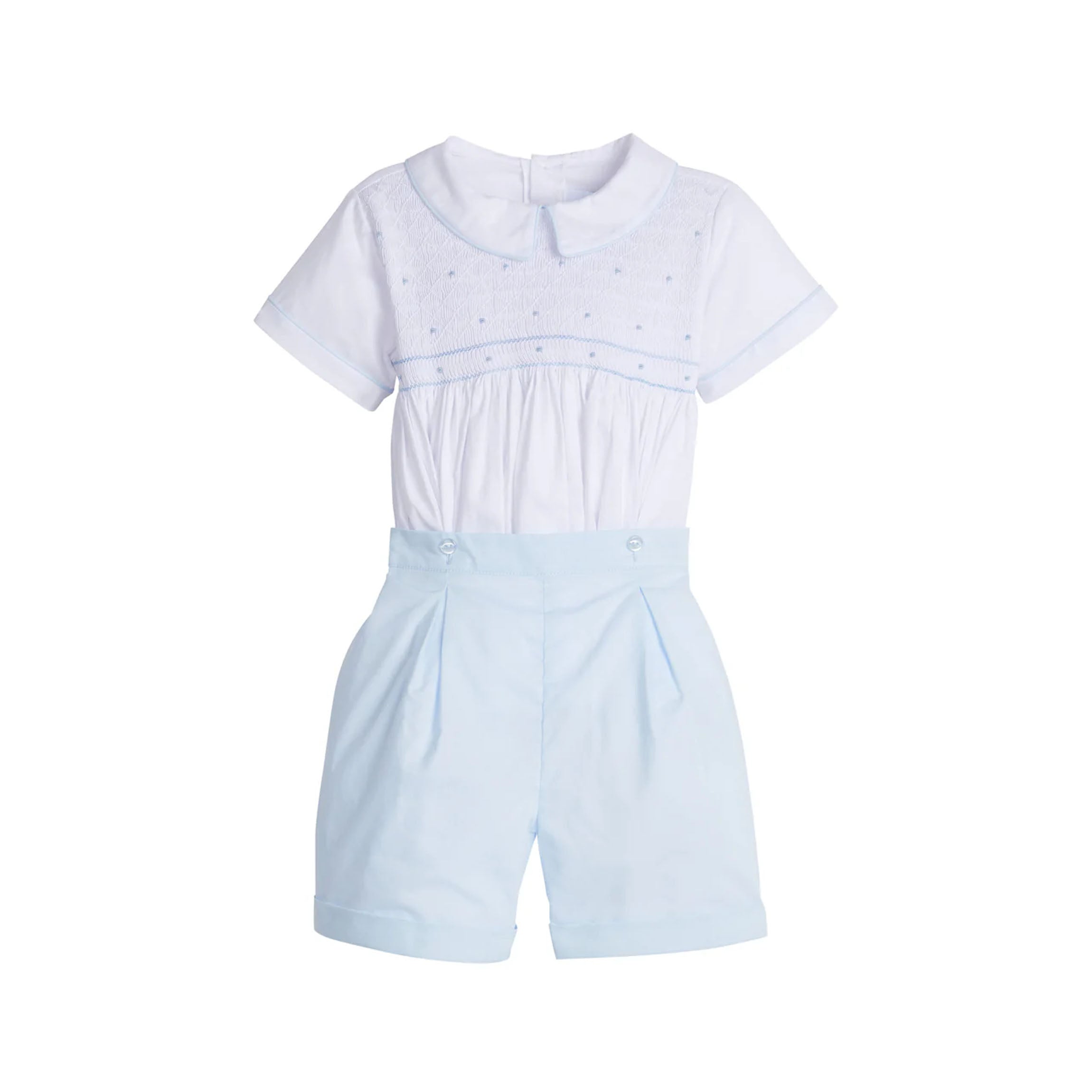 Smocked Theodore Short Set Light Blue