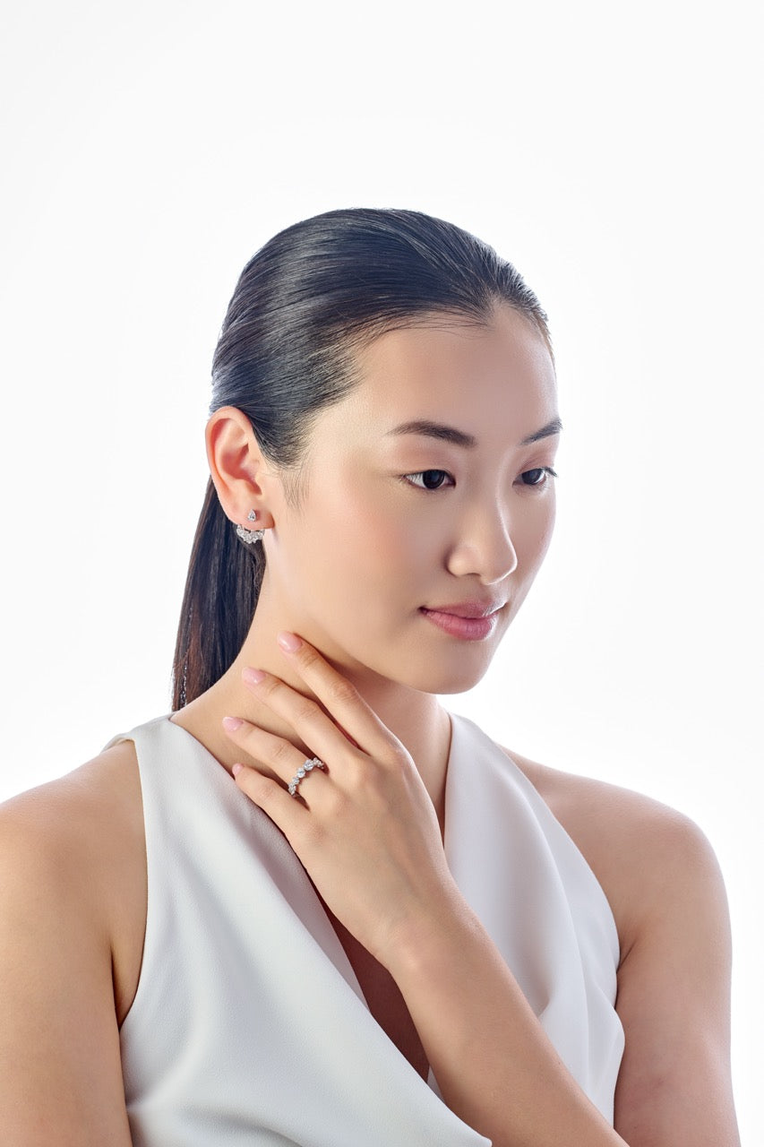 Snowflower Twinkle Ear-Jackets