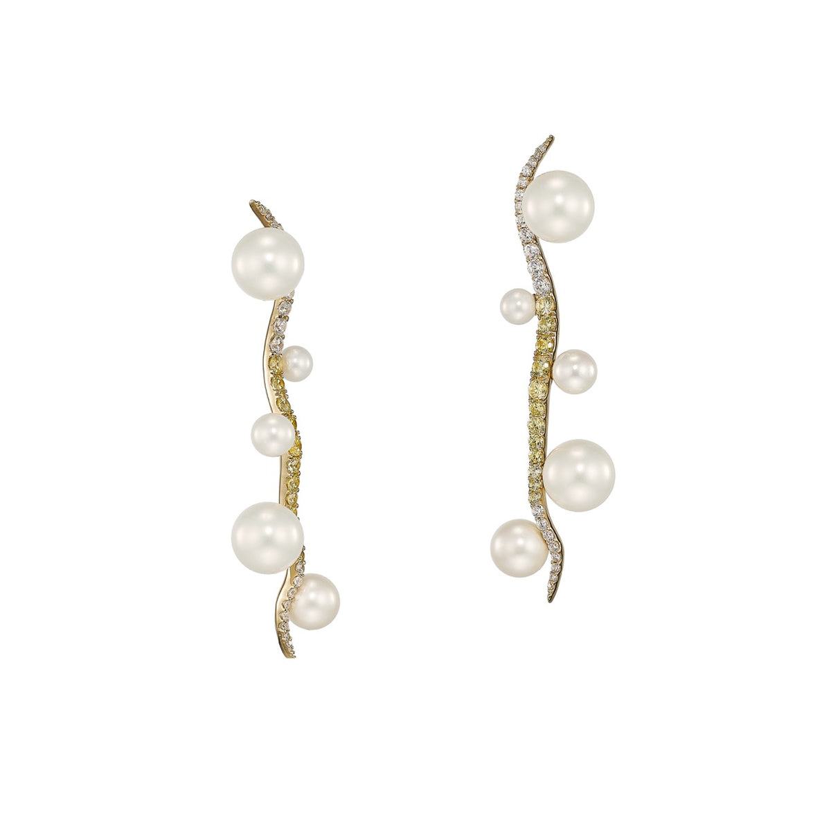Snowflower Blades of Grass Earrings