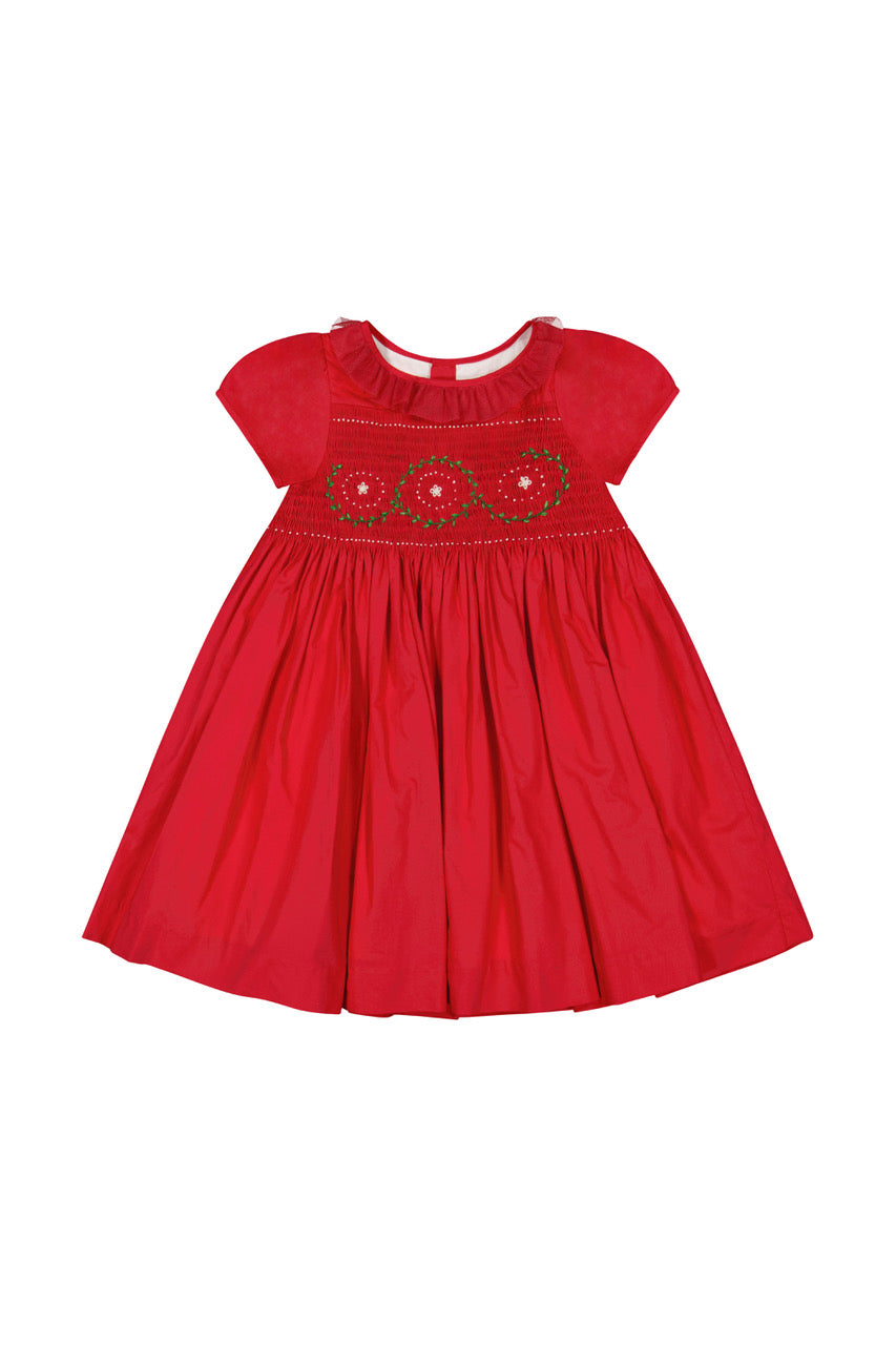 Sofia Red Smocked Dress