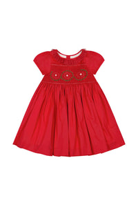 Sofia Red Smocked Dress