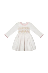 Sofia White Taffeta Long Sleeve Dress