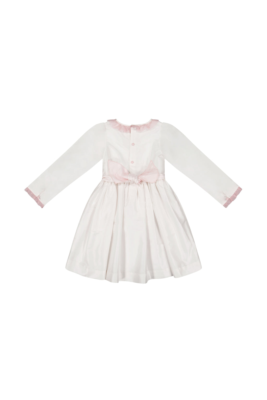 Sofia White Taffeta Long Sleeve Dress