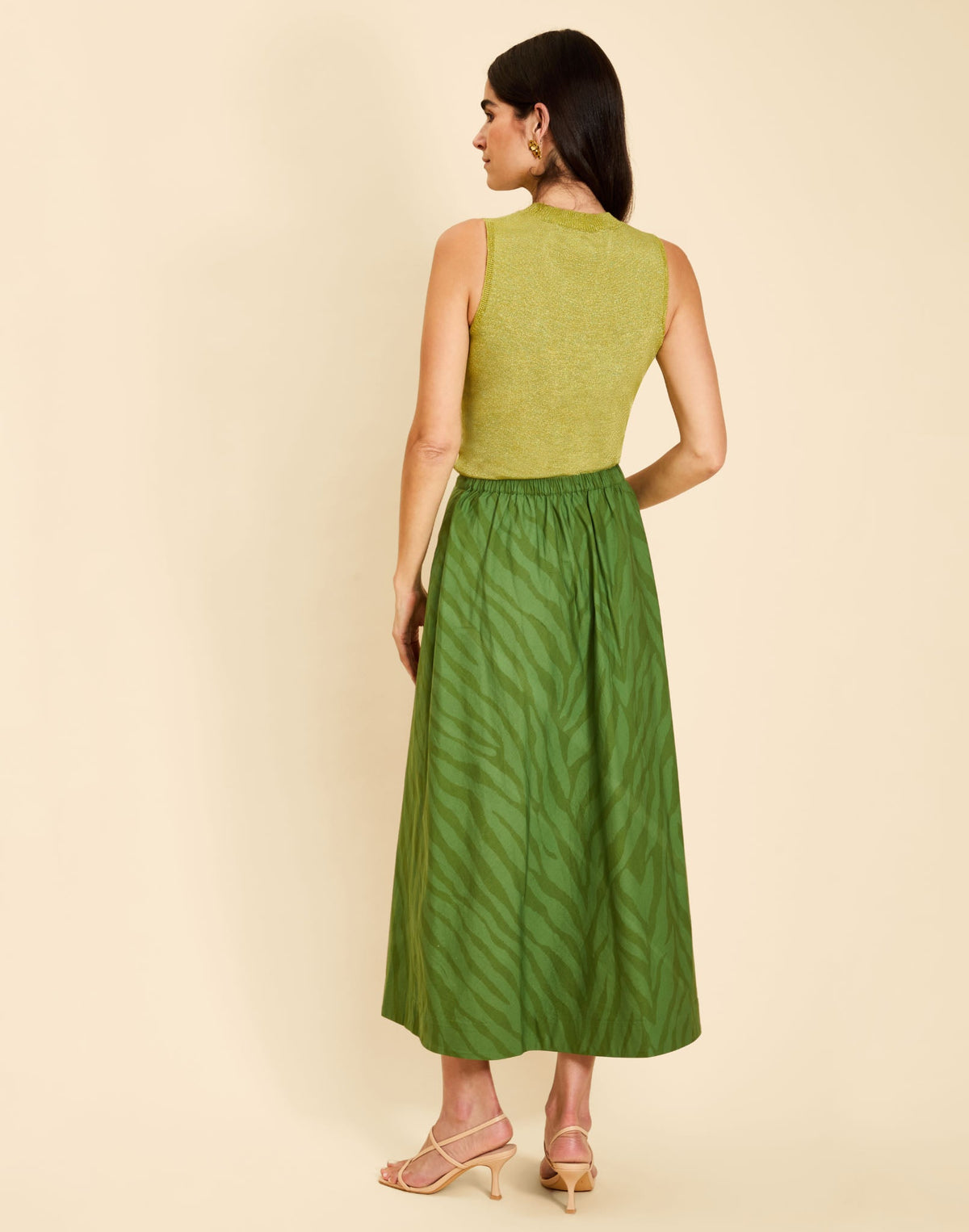 Soho Knit Shell Top in Olive Green