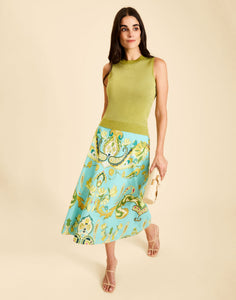 Soho Knit Shell Top in Olive Green