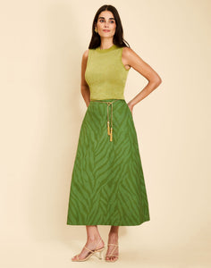 Soho Knit Shell Top in Olive Green
