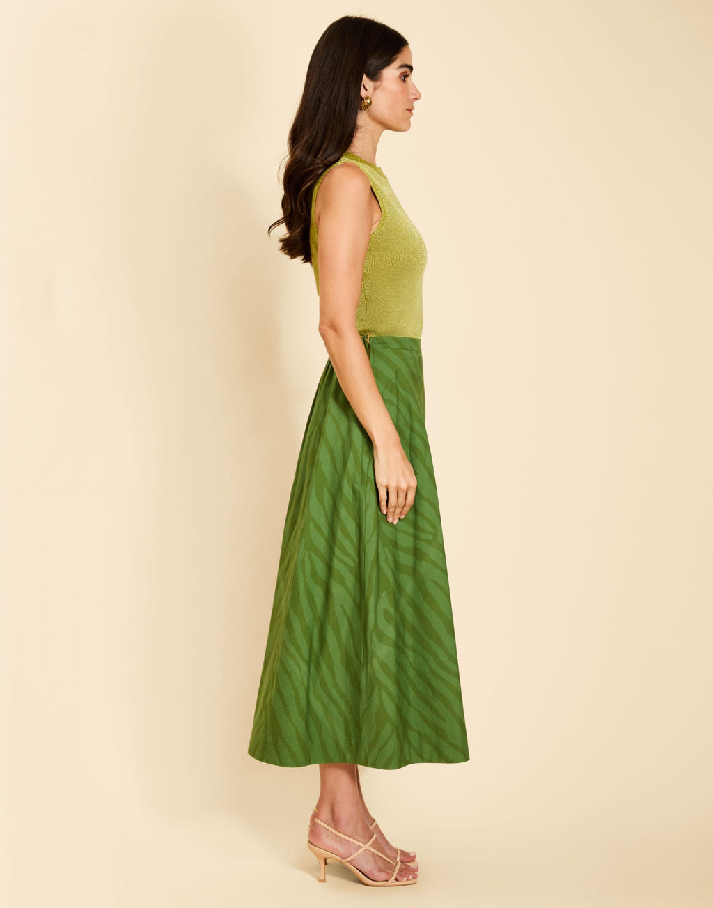 Soho Knit Shell Top in Olive Green