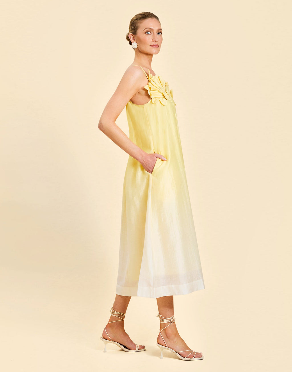 Solenn Midi Dress in Vanilla Sunrise