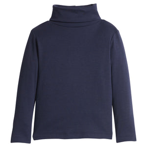 little english classic children's clothing, unisex navy long sleeve turtle neck 