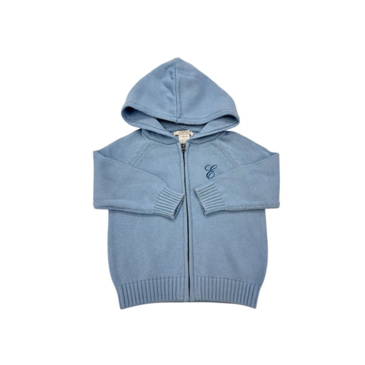 Solid Zip Hoodie in Blue