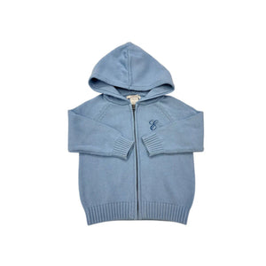 Solid Zip Hoodie in Blue