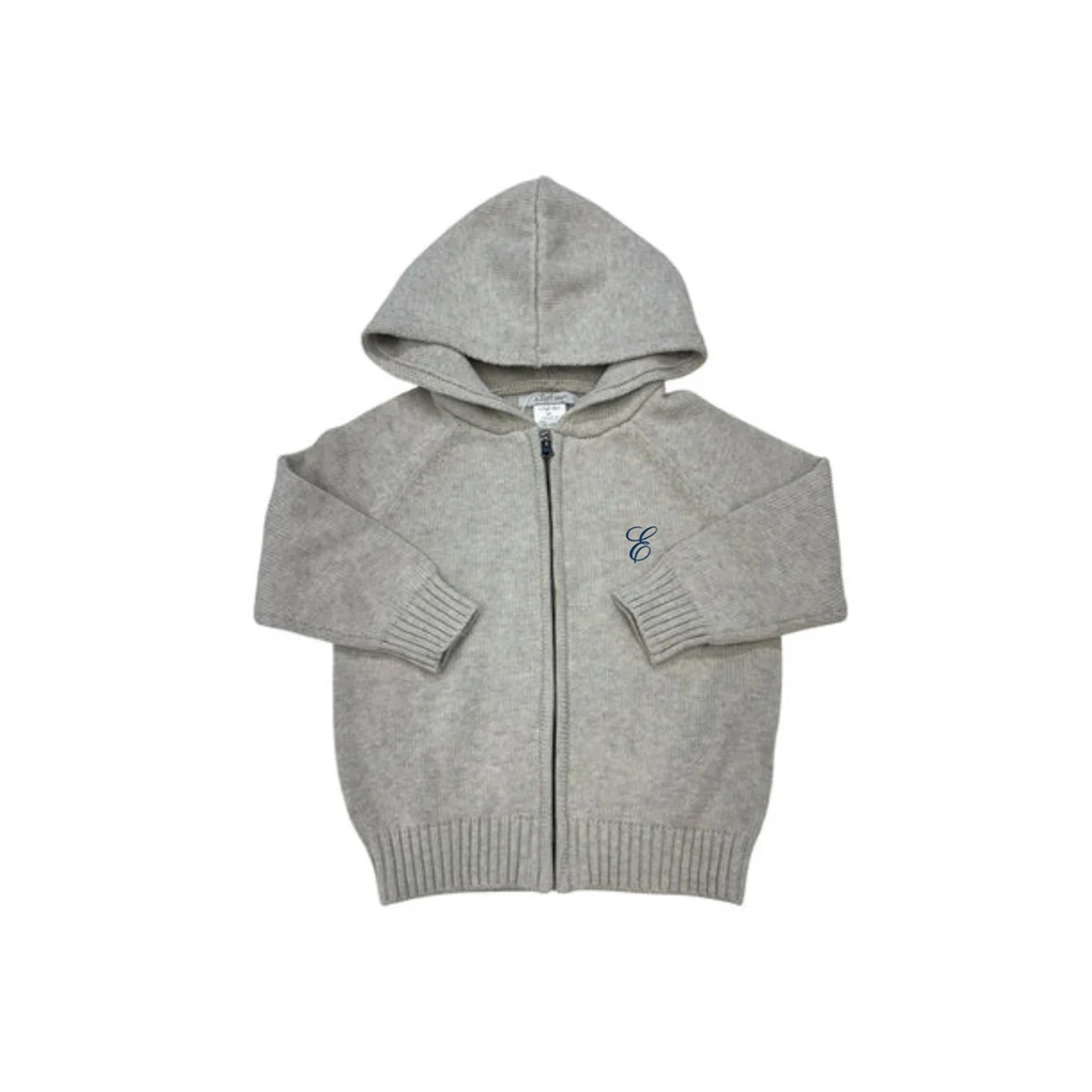 Solid Zip Hoodie in Grey