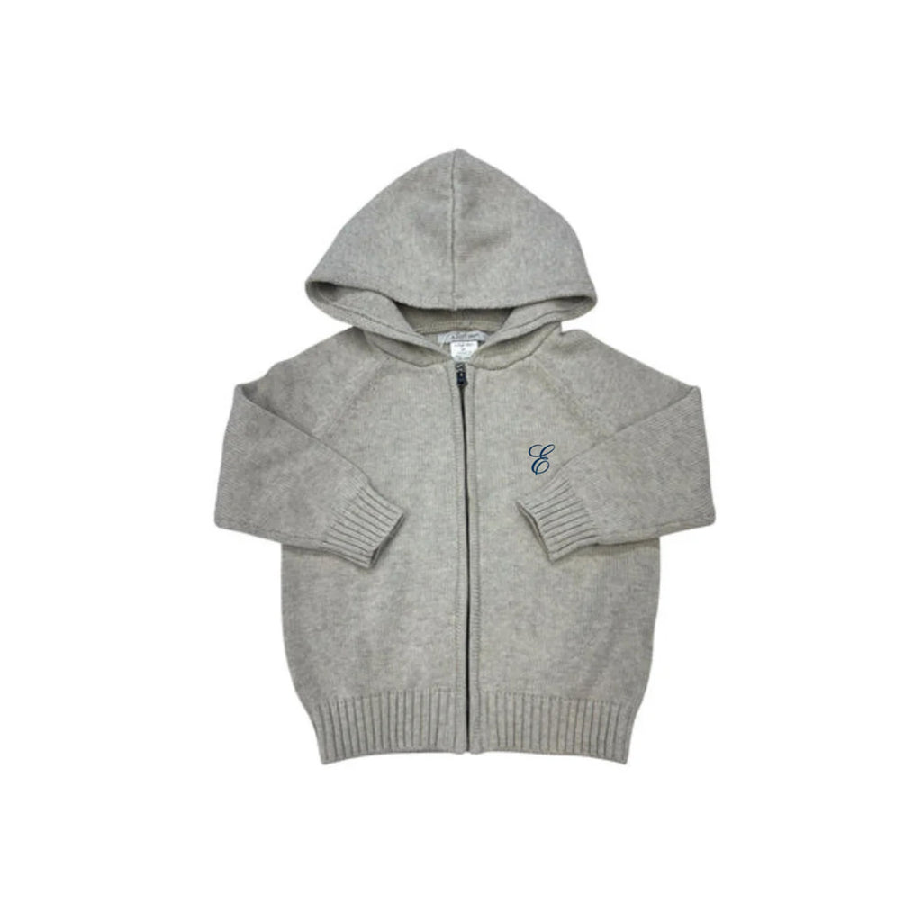 Solid Zip Hoodie in Grey