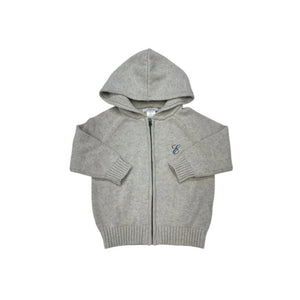 Solid Zip Hoodie in Grey