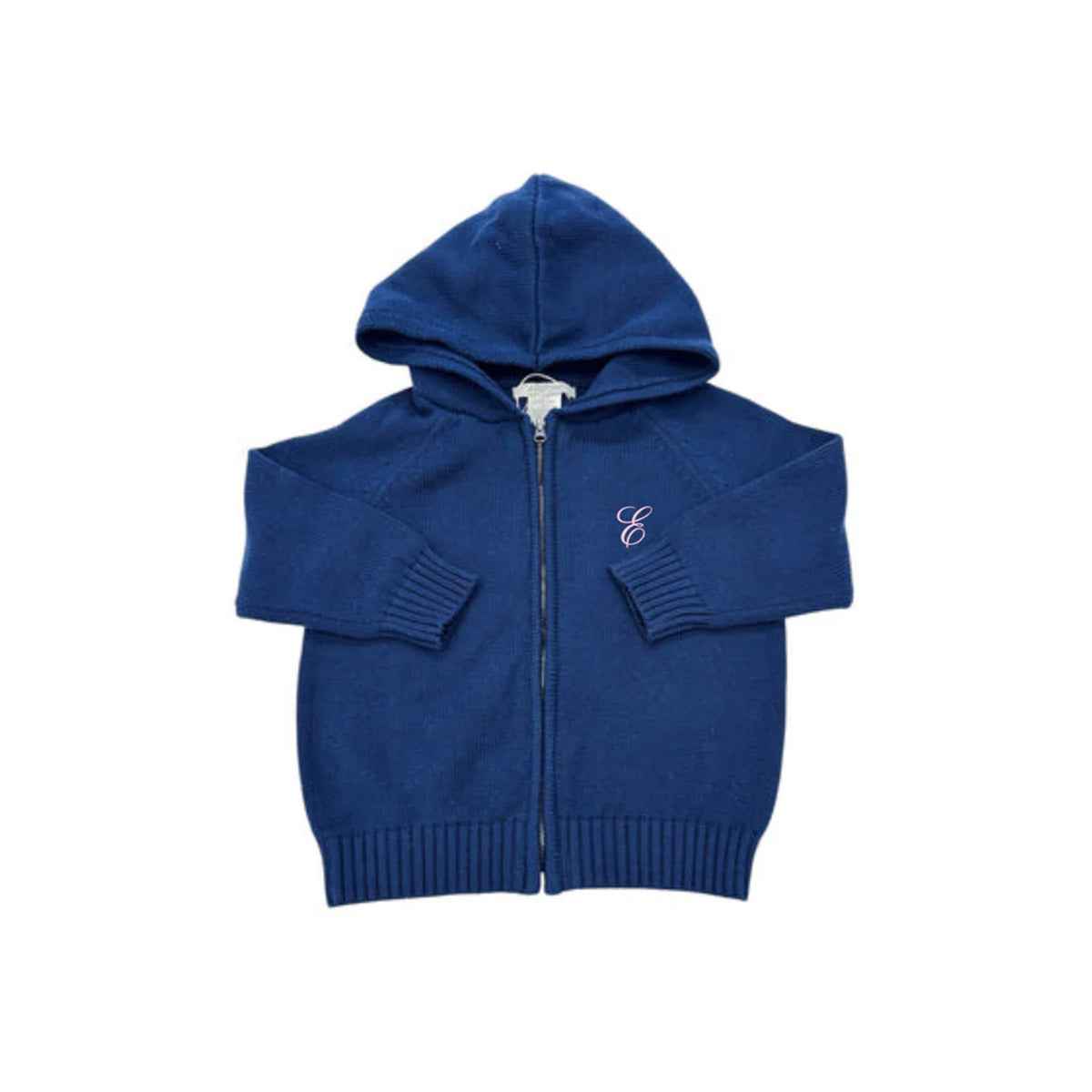 Solid Zip Hoodie in Navy