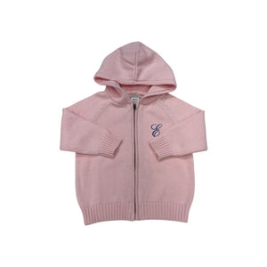 Solid Zip Hoodie in Pink