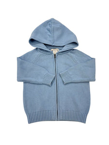Solid Zip Hoodie in Blue