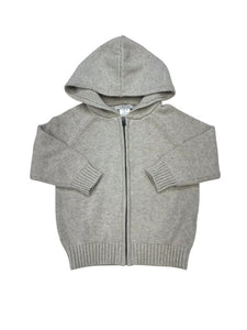 Solid Zip Hoodie in Grey