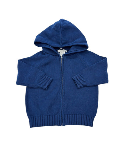 Solid Zip Hoodie in Navy