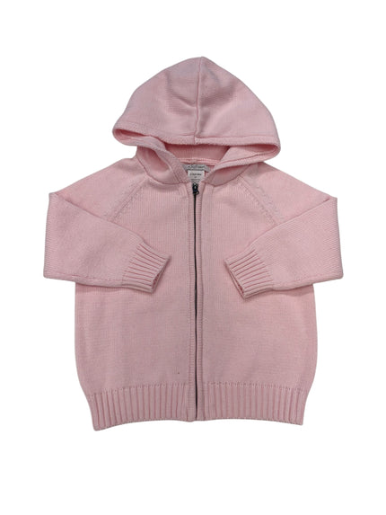 Solid Zip Hoodie in Pink