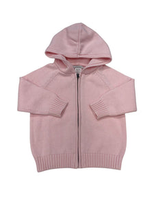 Solid Zip Hoodie in Pink