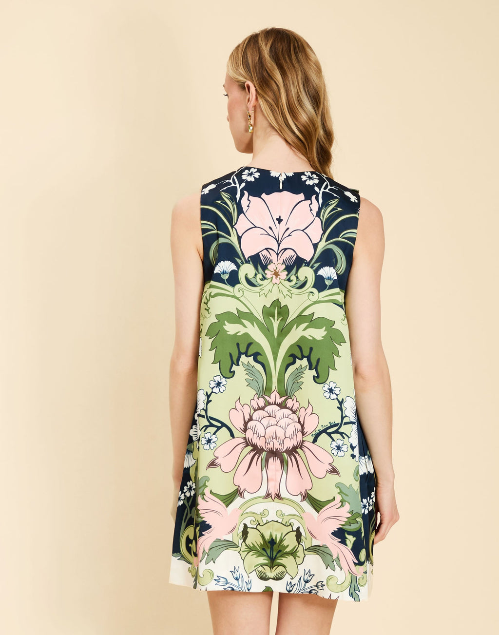 Soma Duo Bow Mini Dress in Eventide Gardens