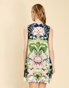Soma Duo Bow Mini Dress in Eventide Gardens