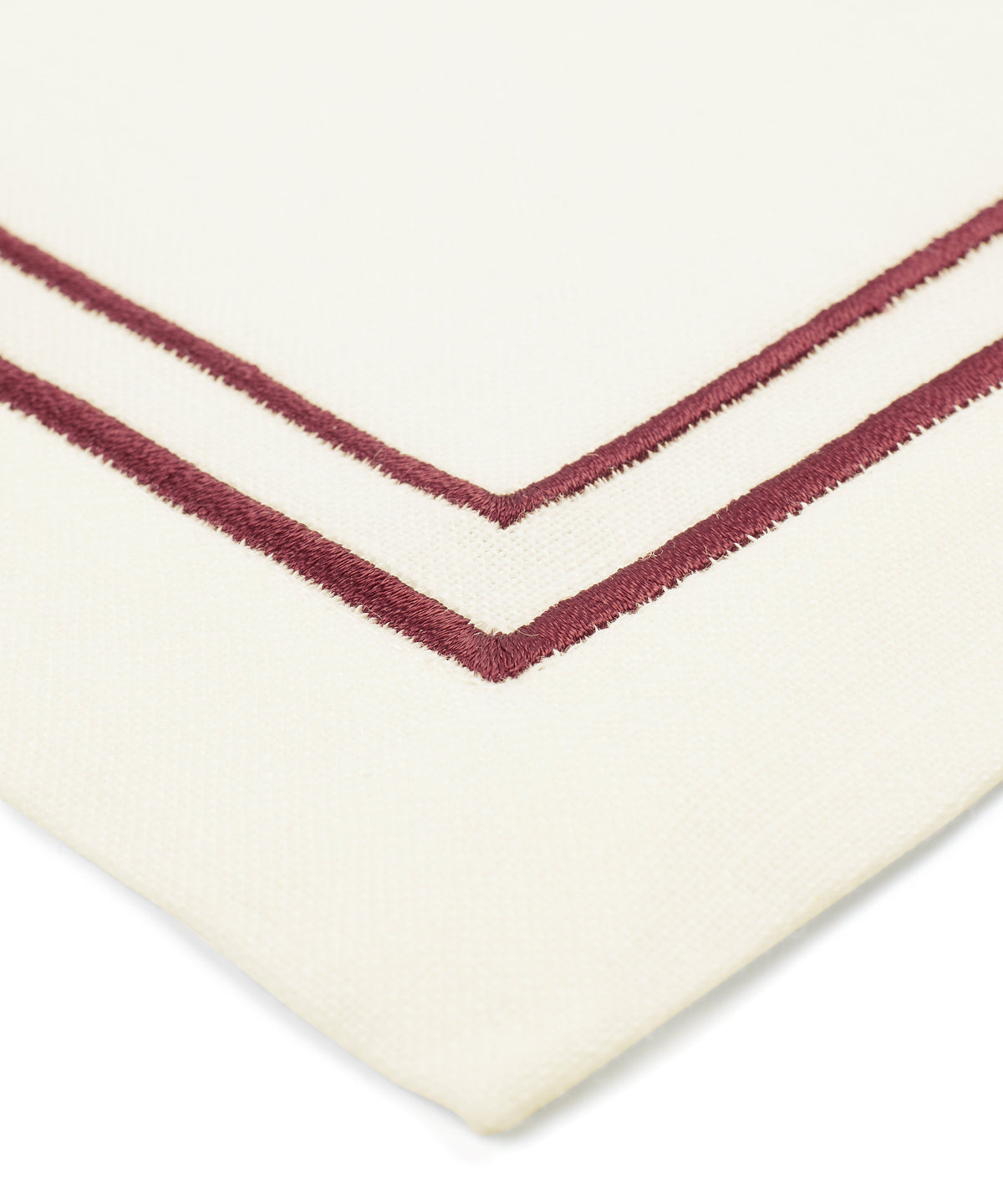 Rebecca Udall Sophie Classic Two Cord Napkin, Burgundy Embroidery