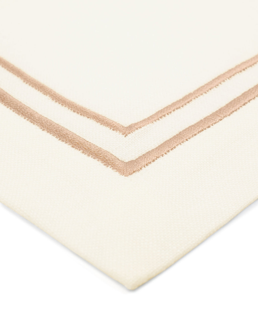 Rebecca Udall Sophie Classic Two Cord Napkin, Dusky Pink Embroided