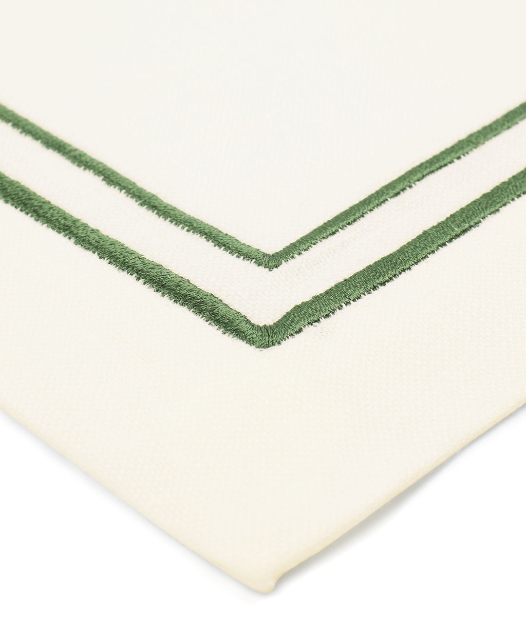 Rebecca Udall Sophie Classic Two Cord Placemat, Green Embroidery