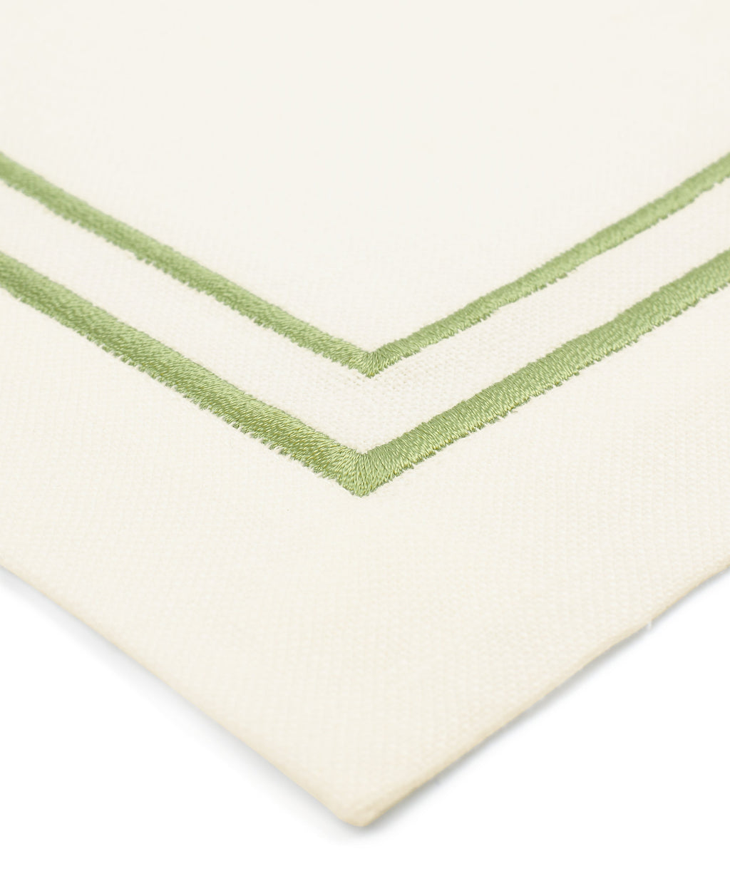 Rebecca Udall Sophie Classic Two Cord Napkin, Green Embroidery