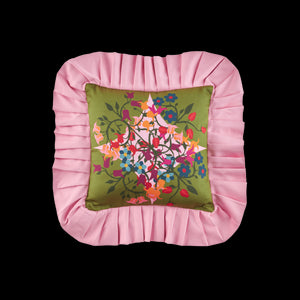 Ruffled Pillow Cover Blumen Green - Sophie Williamson Design