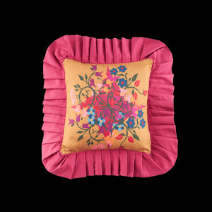 Ruffled Pillow Cover Blumen Orange - Sophie Williamson Design