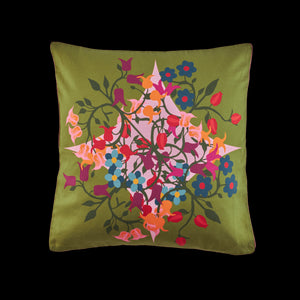 Square Pillow Cover Blumen Green - Sophie Williamson Design