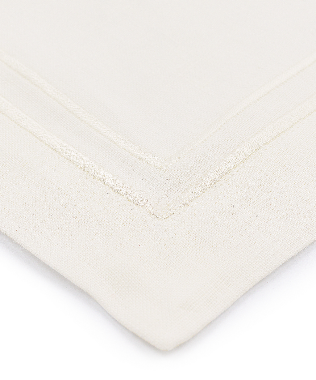 Rebecca Udall Sophie Classic Two Cord Napkin, White, detail