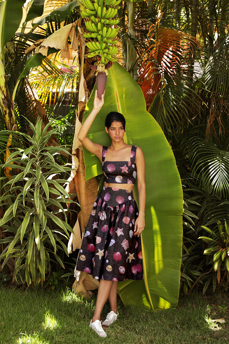 Sotavento Top in Conchitas Black Print