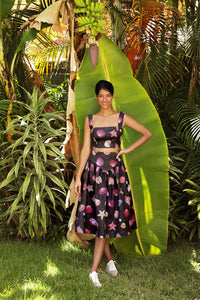 Sotavento Midi Skirt in Conchitas Black Print