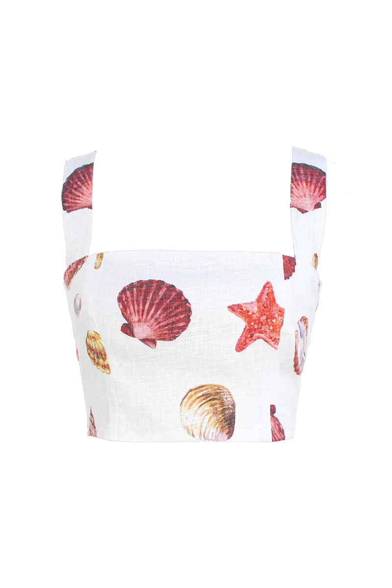 Sotavento Top in Conchitas White Print