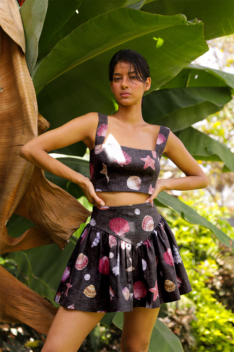 Sotavento Top in Conchitas Black Print