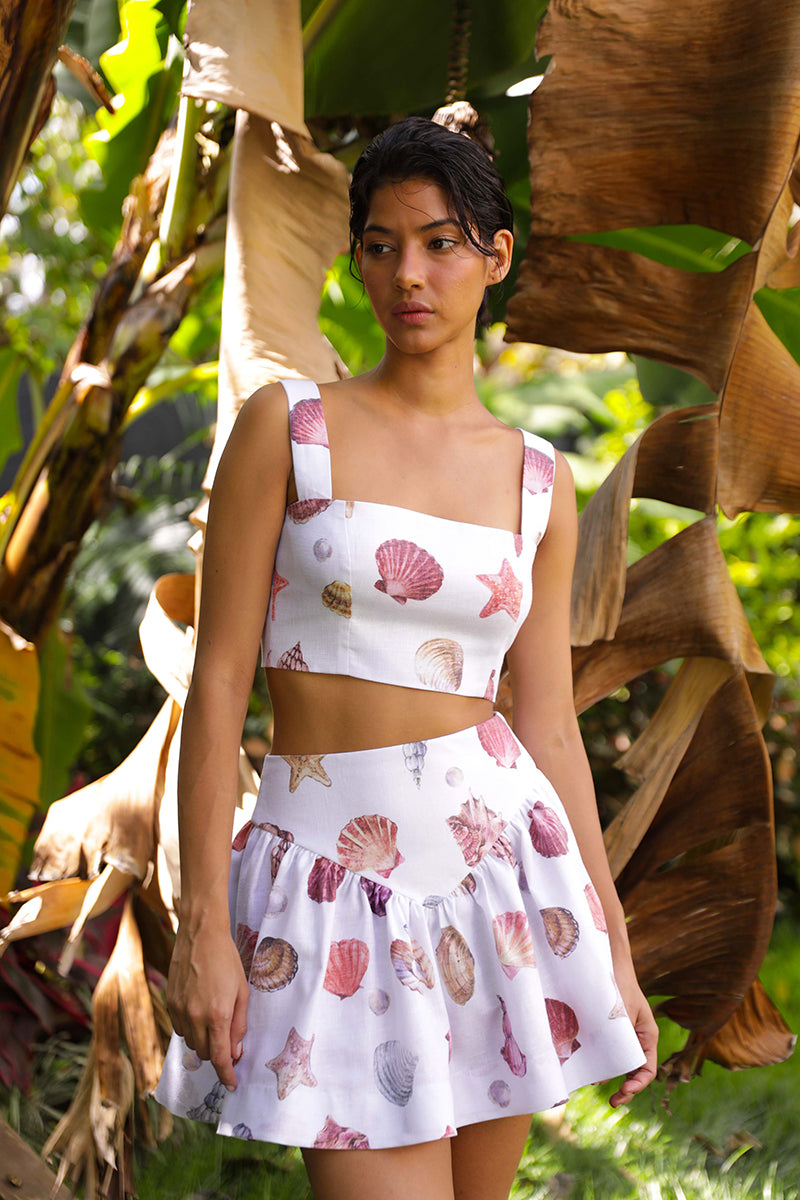 Sotavento Top in Conchitas White Print